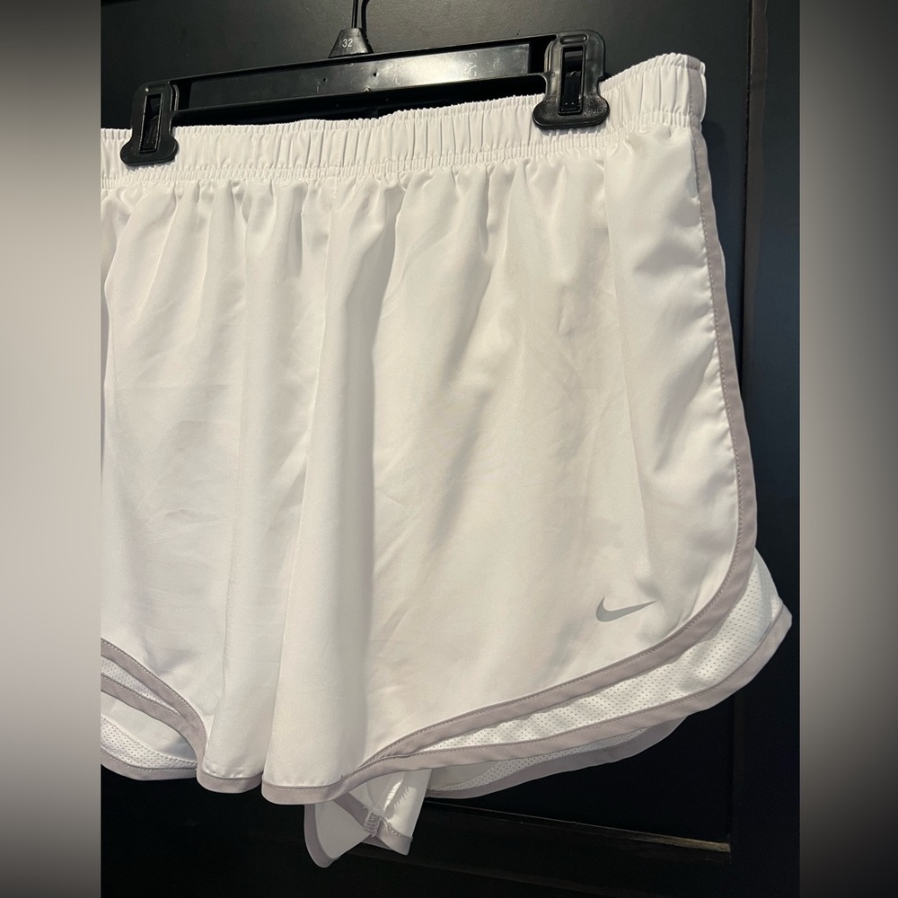 Like New NIKE Athletic Shorts - Women’s Size 1X - Gray Stripe Trim, White Briefs